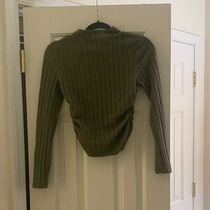 Olive Ribbed Women's Sweater